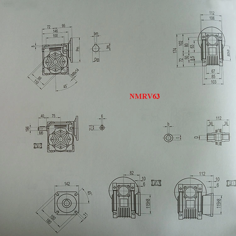 Nmrv Series Worm Gear Boxes Gear Reduction Reducers with Output and Input Flange