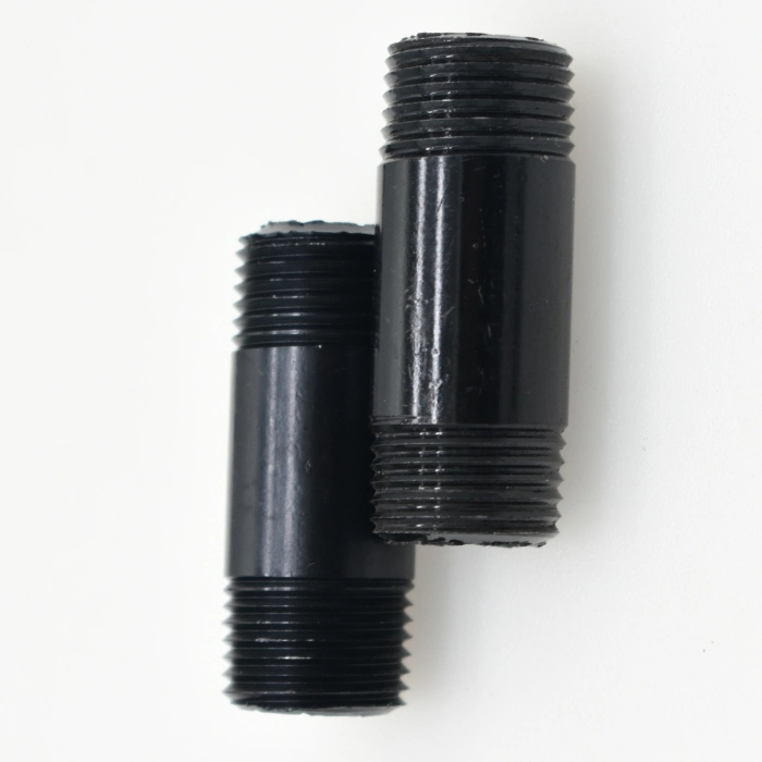 Black Cast Iron Pipe Fitting Nipple 3/4" with Thread on Both Ends for Industrial Pipe Bookshelf